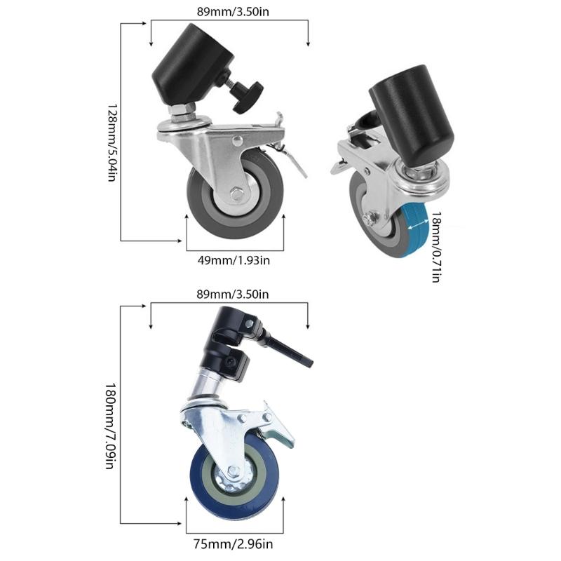 Heavy Duty Rolling Light Stand with Swiveling Casters 360 Degree Rotating for Photographers and Video Production Teams