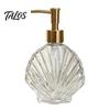 Pump Lotion Bottle 400ML Beach Seashell Refillable Soap Dispenser, Liquid Hand Glass Durable Dispenser Container, for Bathroom Kitchen Countertop
