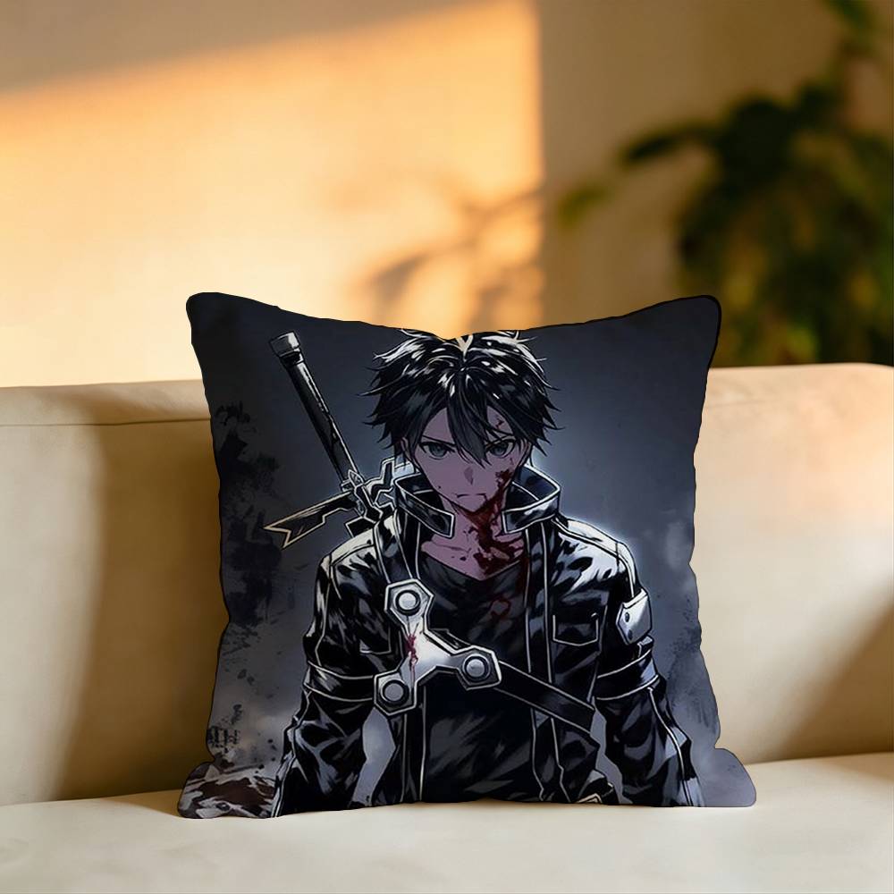Anime SSword Art Online Pillow Case Square DoubleSided Sofa Cushion Cover Bedroom Bedside Pillow