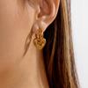 Exquisite Stainless Steel Heart Love Hoop Earrings for Women Punk Hiphop Imitation Pearl Drop Earrings Waterproof Jewelry