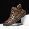 Large Size Men's Shoes Outdoor Casual Shoes Flat Stitched Leather Shoes High Top Large Size Shoes Martin Boots