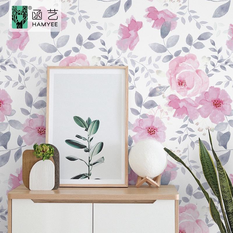 Klebefolie für die Wand - Wasserdichte PVC-Blumenmuster, Verdickte Selbstklebende Heimdekoration, Hintergrund für Schlafzimmerabtrennung