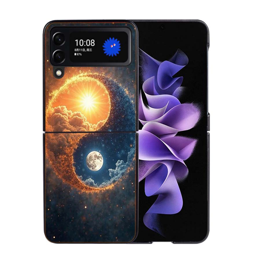 Balance of Elements The Eternal Yin-Yang Phone Case For Samsung Z Flip 7 6 5G Galaxy Z Flip4 Z Flip5 Z Flip3 Coque Black Hard PC