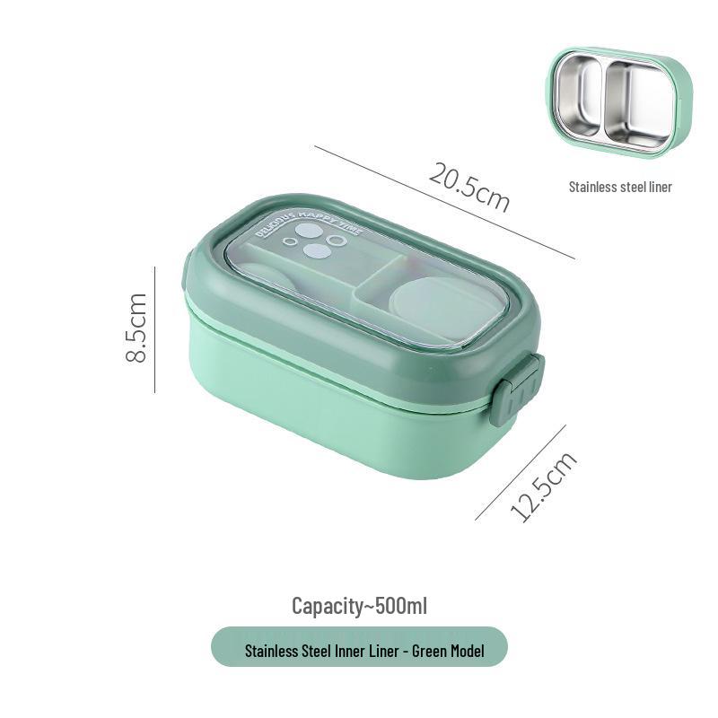 Microwavable Japanese-Style Wheat Straw Lunch Box Set with Compartments for Students and Office Workers