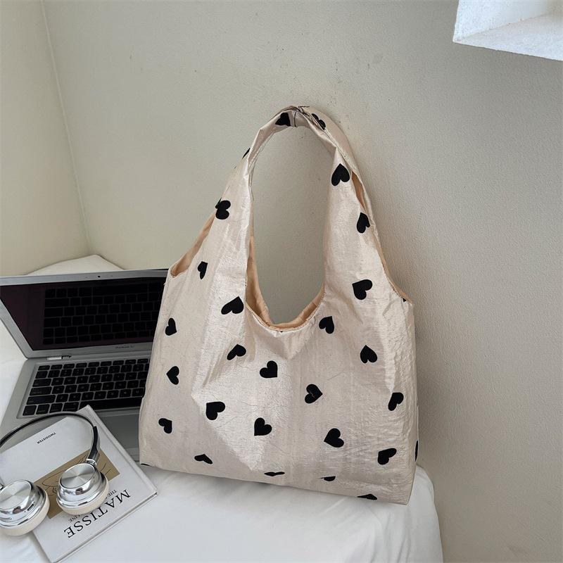 Handheld Cloth Bag Women's Bag Spring New Fashion Love Tote Bag Casual Large-capacity Shopping Bag Bag
