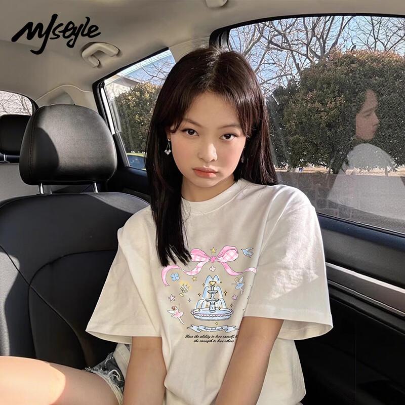 

MJ STYLE Women s Bow Design Cotton Short Sleeve T-Shirt 3XL