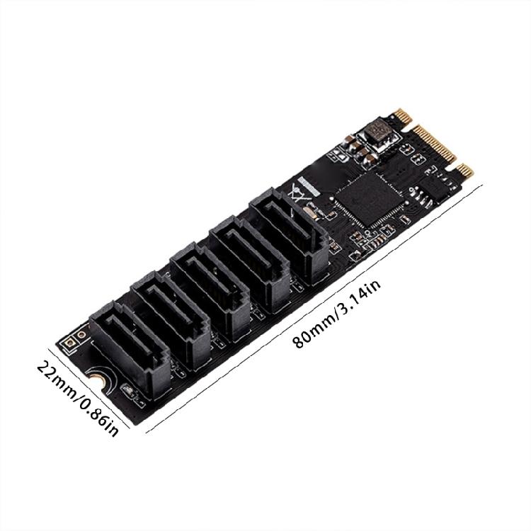 Connect Multiple Storage Devices M.2 PCIe3.0 to 5port SATA3.0 Expansion Card