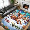 Christmas Custom Name Printed Square Area Rug Soft Non Slip Floor Carpet For Bedroom Holiday Gift