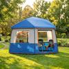 Cabin Tent Easy Setup 3000mm Waterproof Camping Tent 4 Person with Carrying Bag Blue