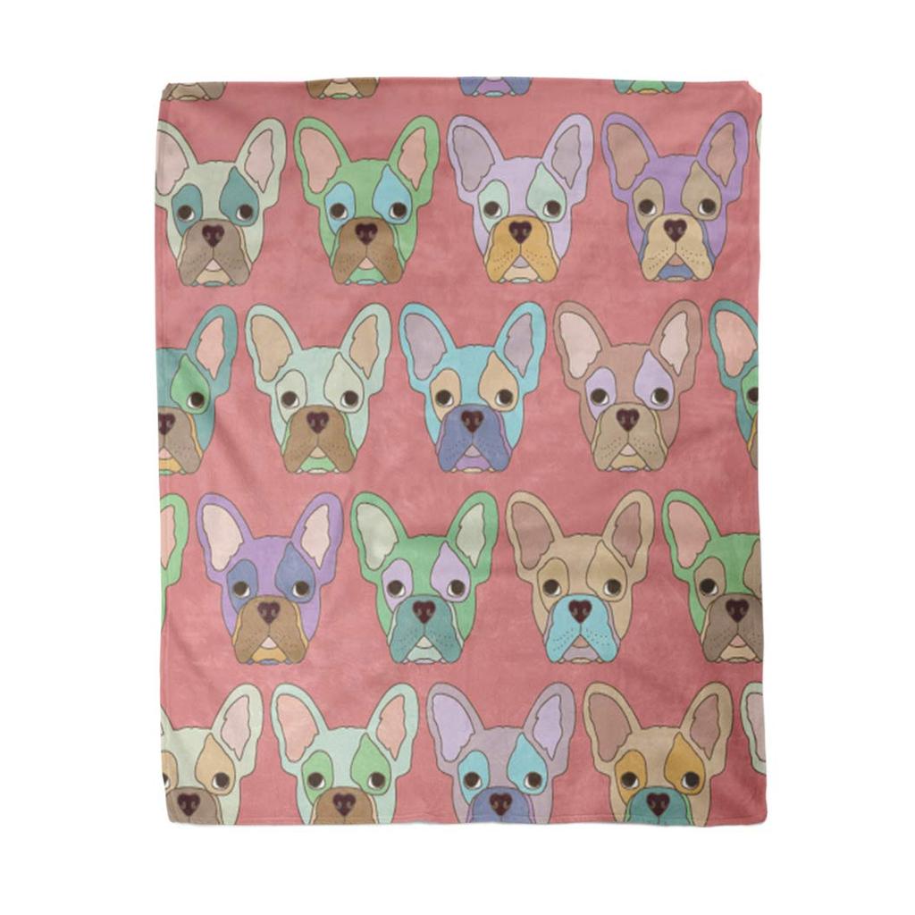 French Bulldog Dog Cute Ultra-Soft Flannel Printed Blanket Velvet Plush Throw Blanket Nap Cover High Quality Home Use Sofa Decor
