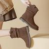 Slimming Round Boots, Women's Shoes, Retro Casual Boots, Versatile Mid-calf Boots
