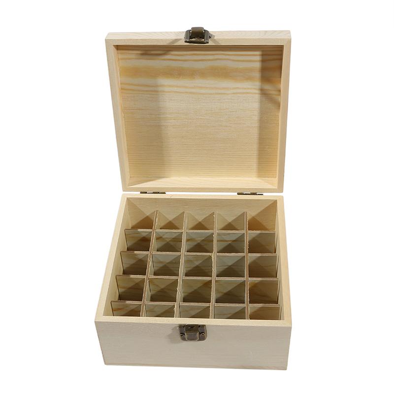 12/25 Compartments Wood Colour Essential Oil Box Fashion Pine Wood Storage Case Essential Oil Display Wooden Case Storage Boxes