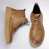 Classic Mens Sneakers Fashion Motocross Boots Lace Up Non-Slip Ankle Boots Winter Plush Snow Boots Mens High Top Outdoor Shoes