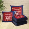 Custom Cartoon Plush Throw Pillow Blanket with Fleece Lining