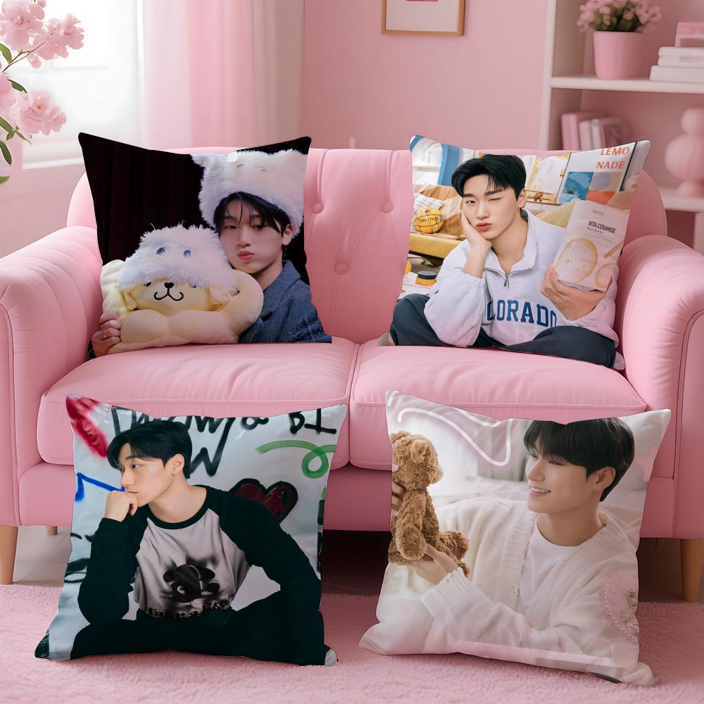 Kpop Stil A-Ateez C-Choi San Kissenbezug Plüschstoff Weich Zweiseitig Bedruckt Sofa Warm Winter Haus Geschenk Kissenbezug