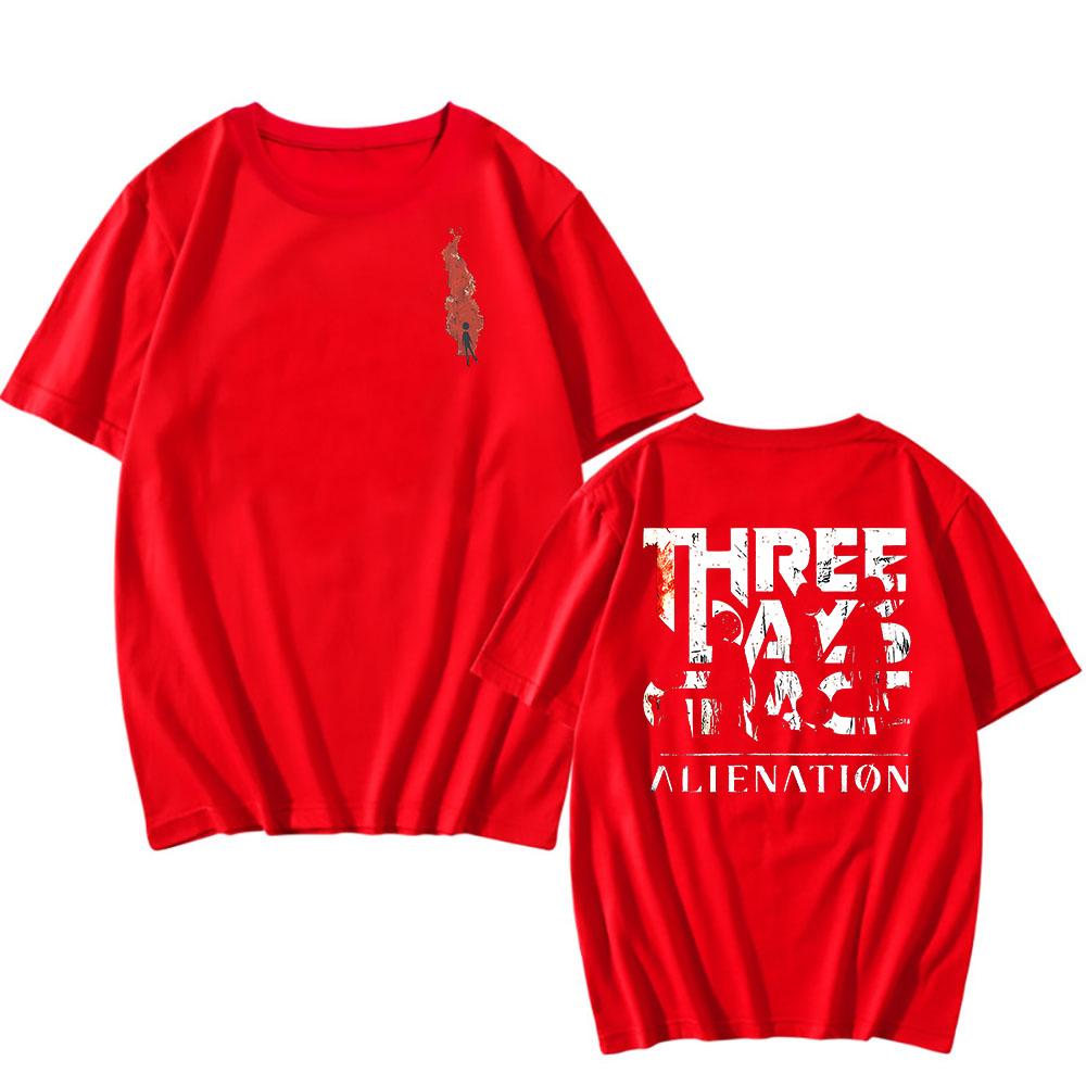 Alienation Album Tee THREE DAYS GRACE Band Printing T-shirt Loose Short Sleeve O-neck Tshirts Hip Hop Unisex Streetwear Men Tops