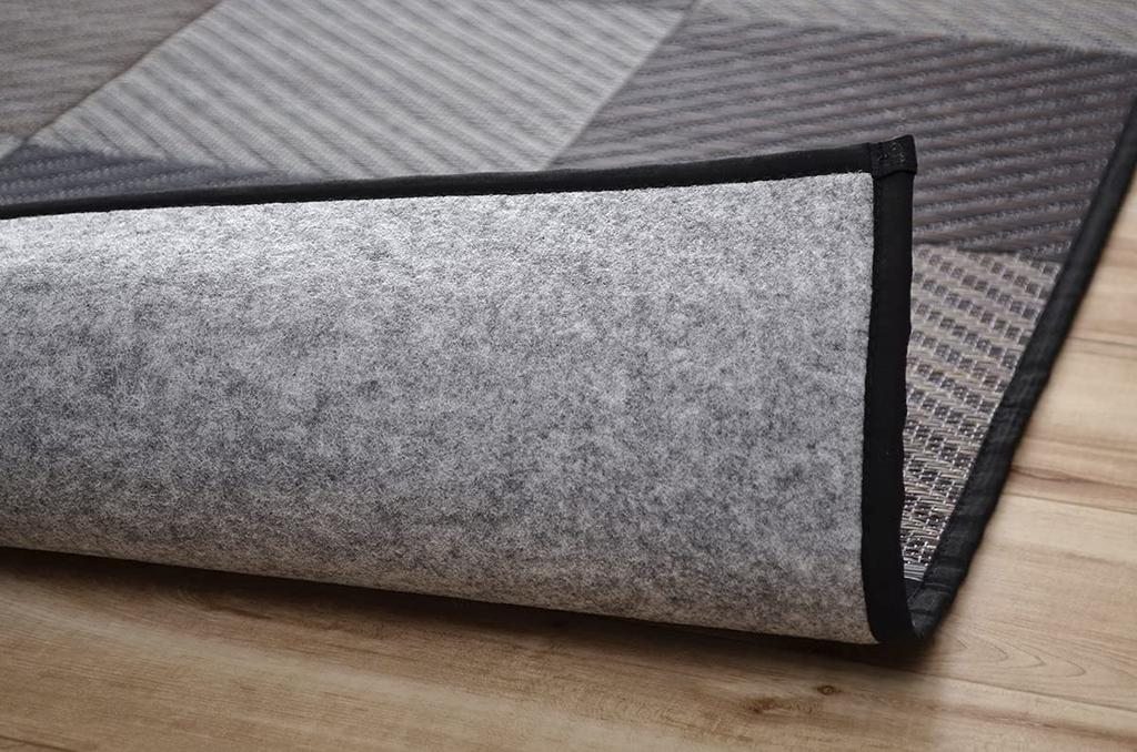 IKEHIKO DX Colorful Block Rug/Carpet, Made In Japan with Igusa Grass, Approx. 191 X 191 Cm, Gray, Non-Woven Backing #1711520