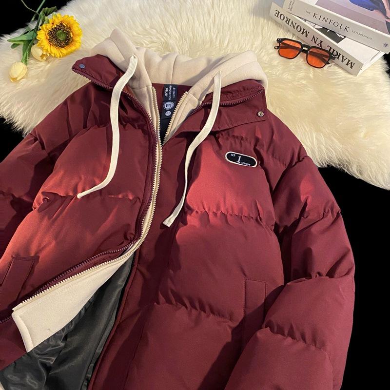 

Мужская модель, зимняя утолщенная хлопковая куртка, одежда-хлеб, свободное хлопковое пальто с капюшоном, модная куртка из двух частей из хлопка 3XL