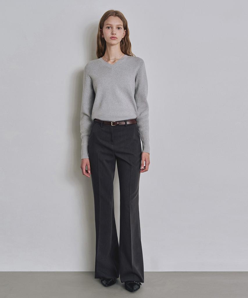 Keoseuteomeokeullagumeon Semi-Bootcut Slacks Black Cowpt001Black