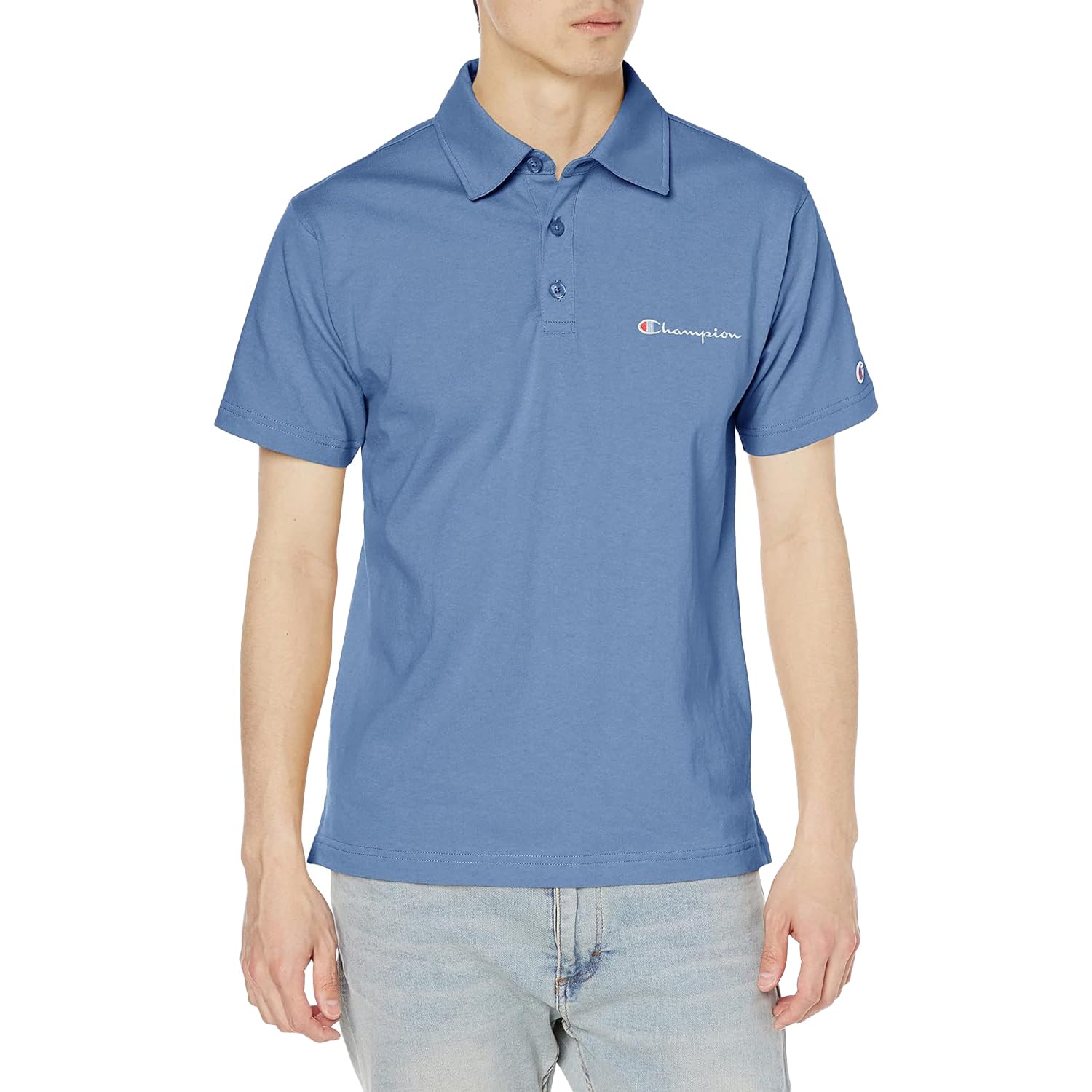 

Champion Вышитое логотипом Script Базовое поло с коротким рукавом Вышитая логотипом Script рубашка поло Синяя S Футболка, Рукав, 100% хлопок, C3-X361Z, Мужская, Серая,