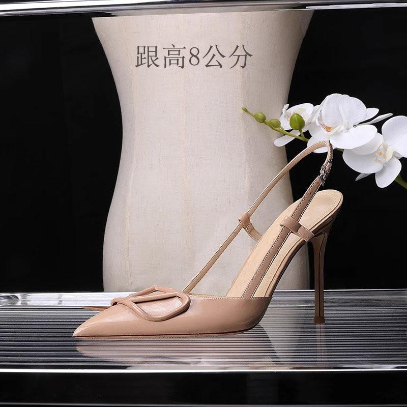 High heels women's French spring and summer light mouth wedding shoes fashion 2025 nude small fragrance versatile stiletto pointed head bag head