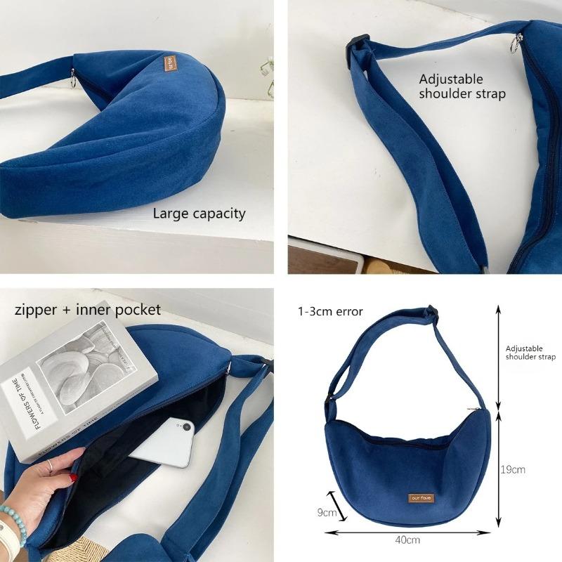 Retro Faux Suede Hobos Shoulder Bags for Women Purse Crossbody Bag Texture Velvet Female Underarm Bags Fall Winter Handbags