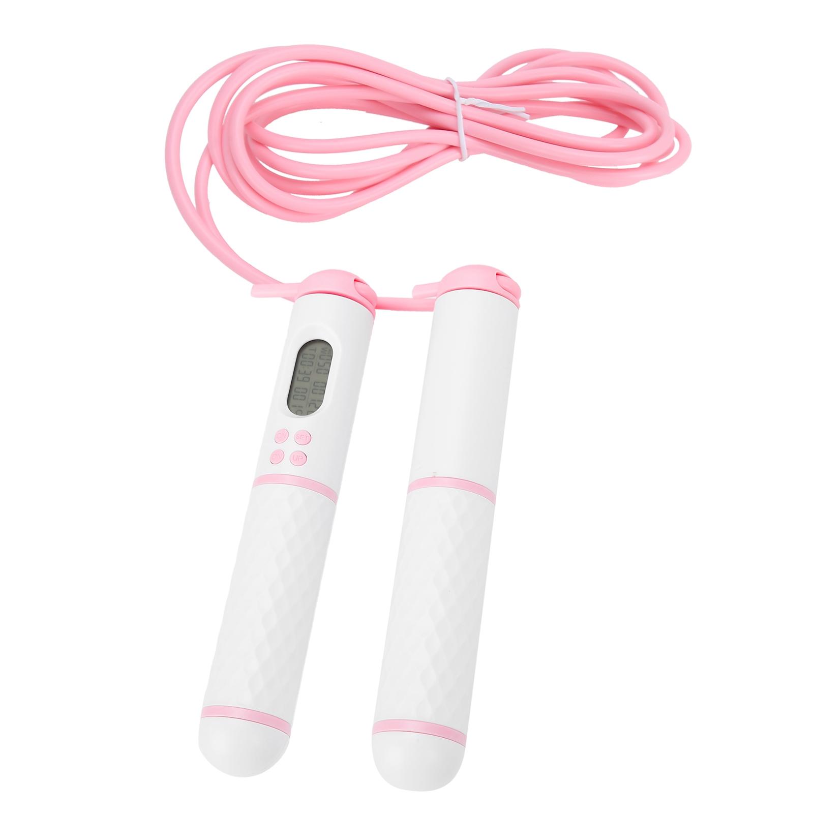 Skipping Rope Electronic Counting Jumping Rope Sports Exercise Fitness Equipment White Pink