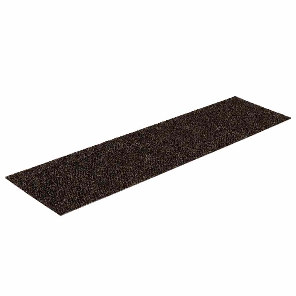 Self Adhesive Stair Treads 15 pcs 76 x 20 cm Dark Brown Rectangular