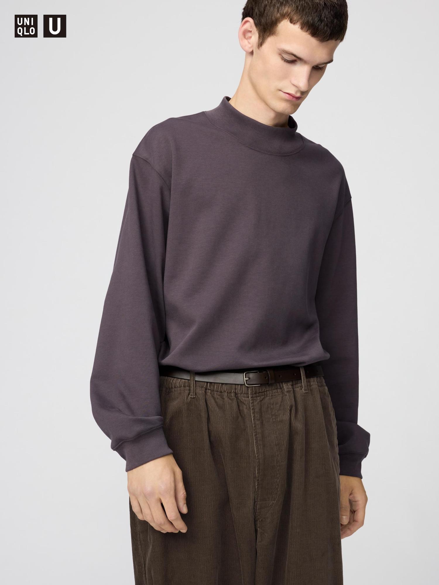 Uniqlo Футболка с воротником-стойкой с начесом с длинным рукавом 77 PURPLE4XL 6298₽