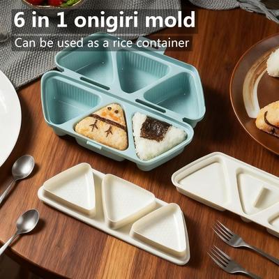 High Quality 6 In 1 Onigiri Mold Reusable Easy To Store Rice Ball Molds Quick To Make Easy To Clean Triangle Onigiris Molds