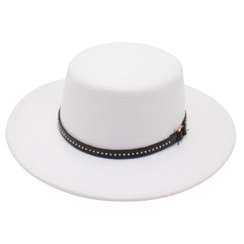 French Celebrity Top Hat Romantic Sunscreen Sun Hat Beaded Felt Hat Elegant Jazz Hat Xiaoxiangfeng Woolen Hat