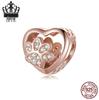 Bracciale Everlove in Argento Sterling s925 con Smalto Colorato a Forma di Zampa con Perline di Gatto e Cane