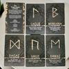 10.3*6cm Elder Futhark Rune Cards with Meanings –25 Pcs Norse Mythology Oracle Cards for Fortune Telling & Meditation