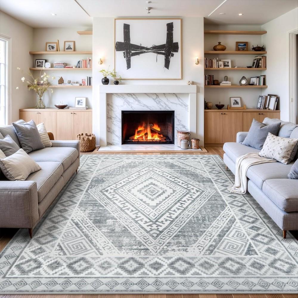 

Geometric Ethnic Living Room Carpet Modern Simple Wabi Sabi Style Dirty Resistant And Easy To Clean Carpet Home Decor 120X160CM(3.9X5.3FT
