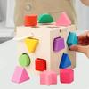 Square Box Shape Sorting Toy Wooden Montessori Shape Matching Toys Building Blocks  Kindergarten