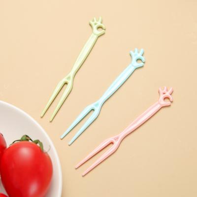 Fruit Fork Set Fruit Signature Disposable Plastic Two Teeth Home Eating Fruit Cake Dessert Fork Dessert Small Fork
