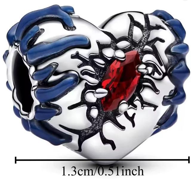 Trendy Red Monster Flower Charm Bracelet 925 Silver Adjustable Hypoallergenic Diy Fine Jewelry