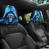 Horror Theme Auto Accessories Funny Expression Car Headrest Cover,Elastic Seat Protector, Universal Scary Novelty Gift for Lovers Ghost Face Interior