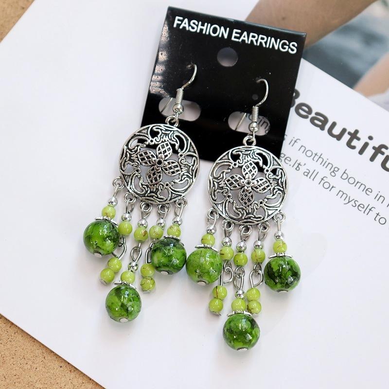 Retro Elegant Hollow Long Fringed Earrings Women's Simple Temperament Versatile Earrings Personalized Earrings