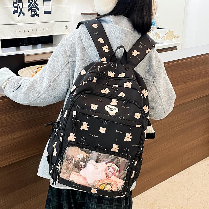Schoolbag cute pain bag bear schoolbag girl large capacity Japanese small fresh junior high school high value cartoon backpack