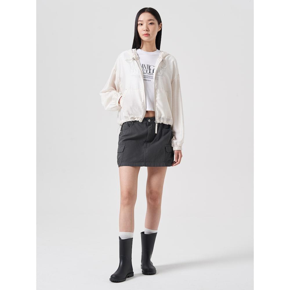 8SECONDS Garment Dyed Cargo Mini Skirt Ash
