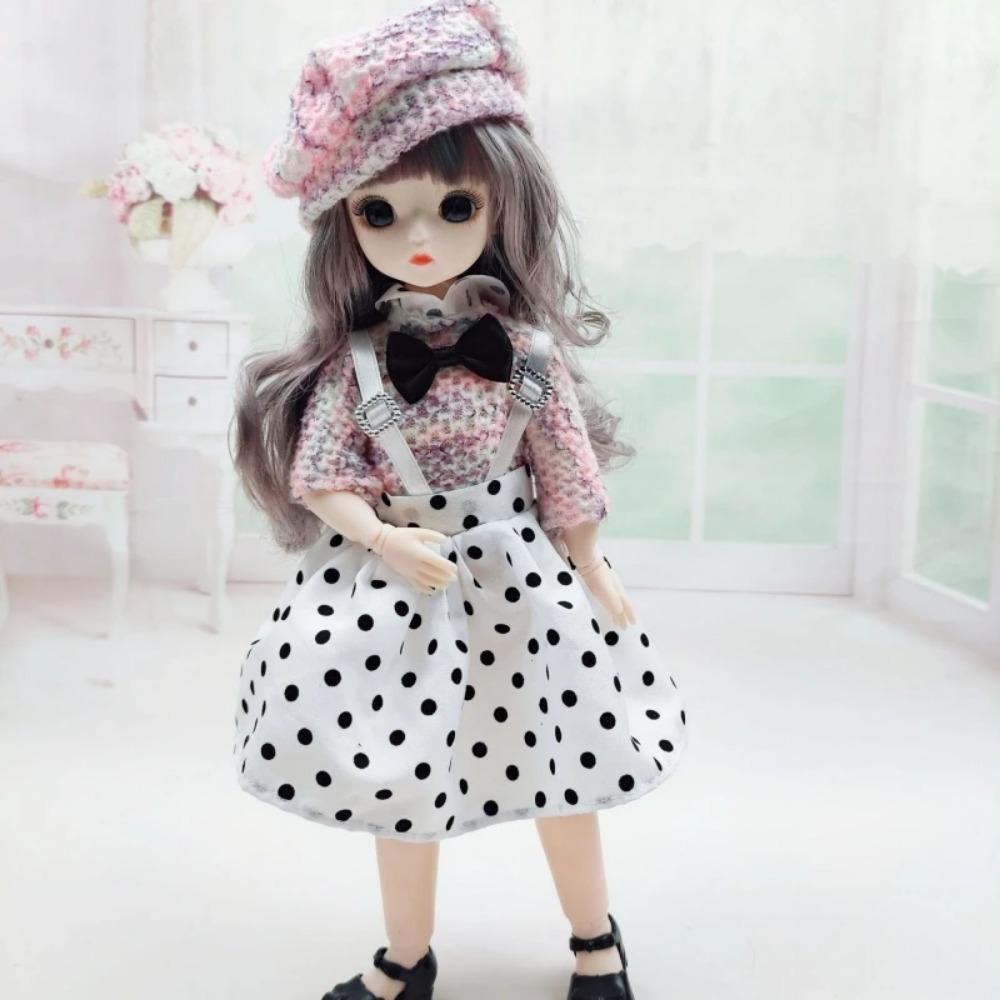 Oblečení pro 1/6 BJD panenku Roztomilé šaty Sukně Pokrývka hlavy 30cm Princezna Panenka Ležérní Kostým Oblečení Doplňky pro panenky Dívka DIY Hračka Dárky