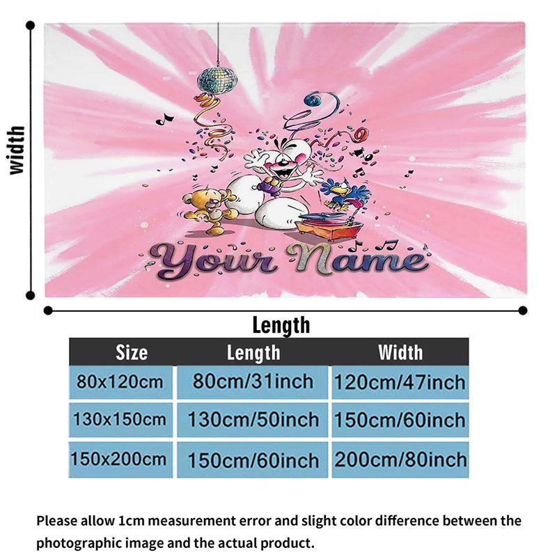 1PC Diddl Custom Name Patterned Flannel Blanket Suitable For All Seasons for Home Decor Warmth and Comfort Gifts Holiday Present