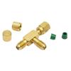 1 Stück T-Stück-Adapter 1/4X1/4X1/4" SAE Überwurfmutter Mit Manometeranschluss Tiefvakuum Pumpe/Manifold Set Massivmessing T-Stück-Adapter