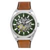 Orologio da Uomo Everett Cinturino in Pelle Marrone Quadrante Scheletrato Verde Automatico ME3261
