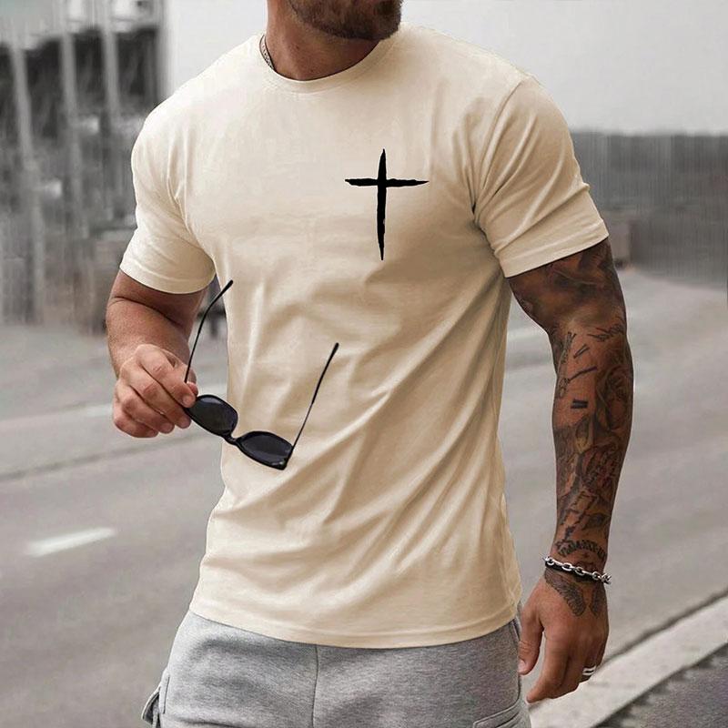 Modisches und einfaches Sommer-Trend-Streetwear-Herren-T-Shirt im Hiphop-Stil, locker und atmungsaktiv, reine Baumwolle, Herrenbekleidung