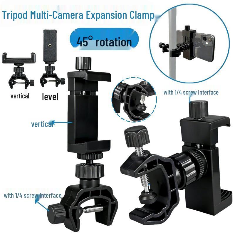 360° Rotatable Phone Holder Tripod for Multi-Device Streaming & Shooting
