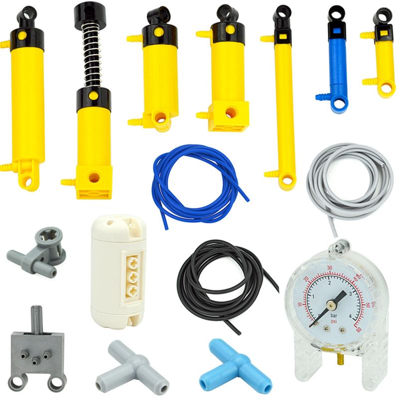 Leduo MOC Technische Onderdelen Pneumatische Luchtpomp Stenen Klein (6L) V2 met Versterkte Cilinder 19476 19482 19475 Compatibel 8800