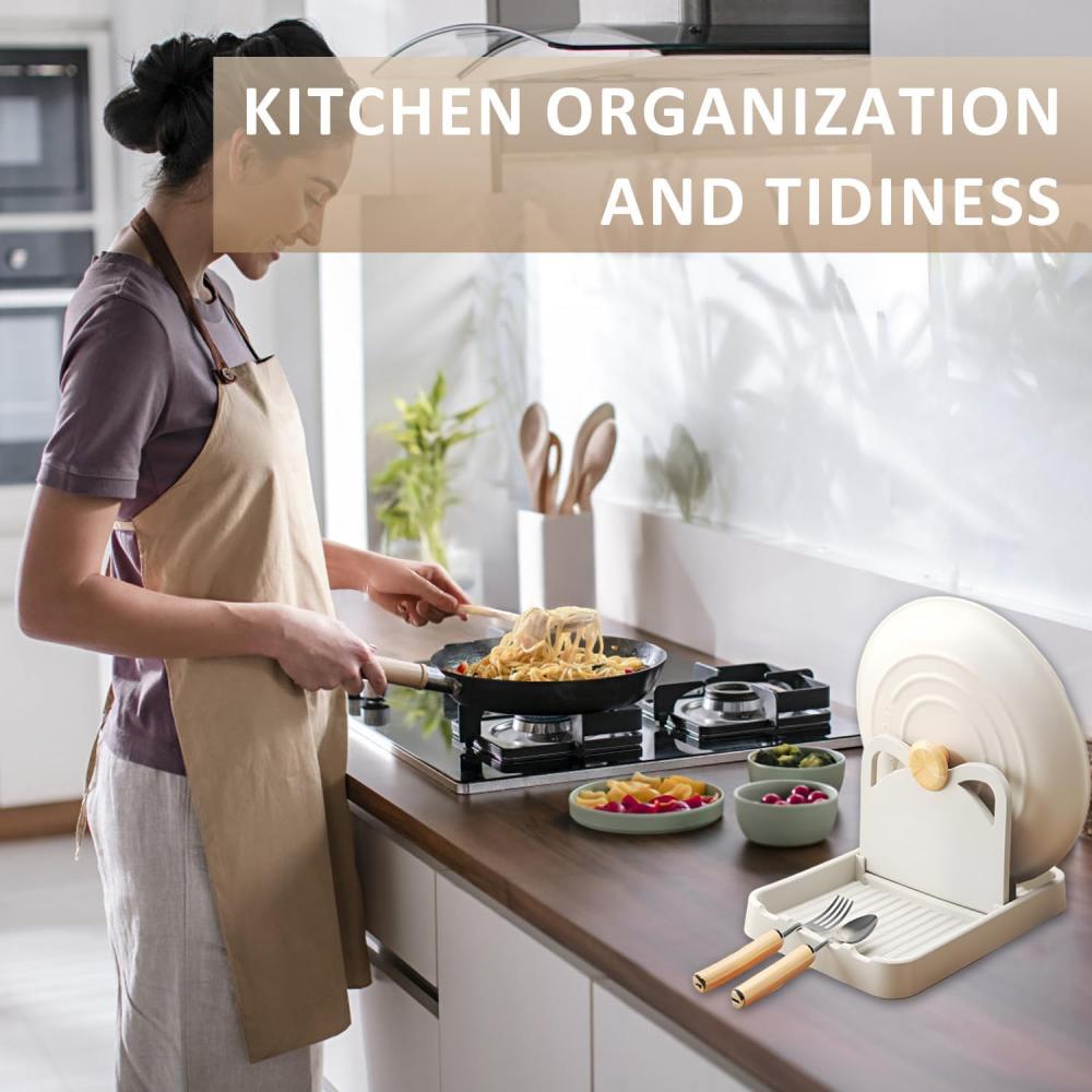 Kitchen counter spoon rack - pot lid rack and spoon rack - multi-purpose small tools to keep the countertop clean - silicone rac