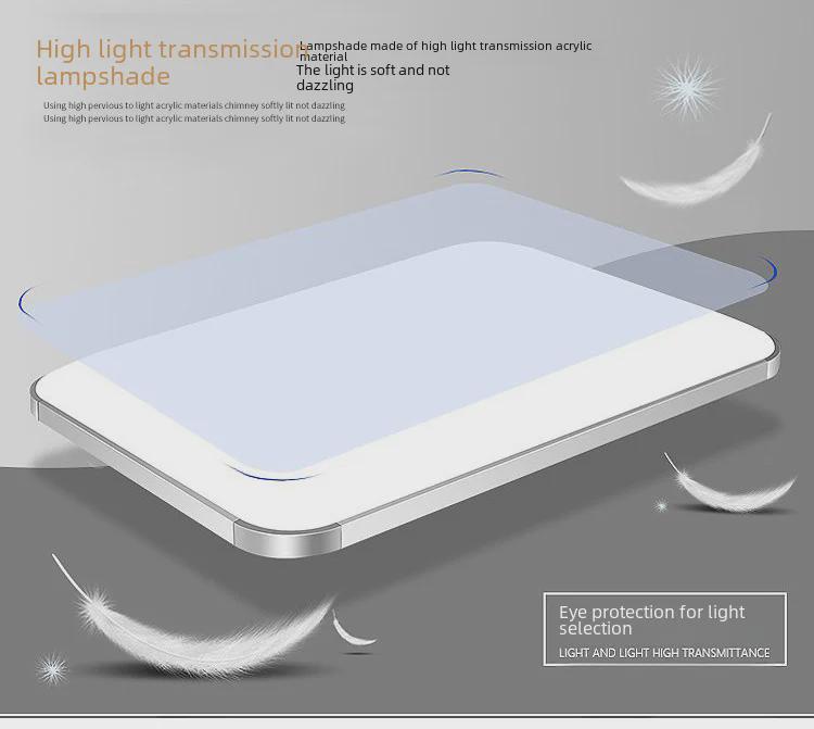 Modern Rectangular Aluminum LED Ceiling Lamp for Bedroom, Study, Living Room, and Engineering Lighting
